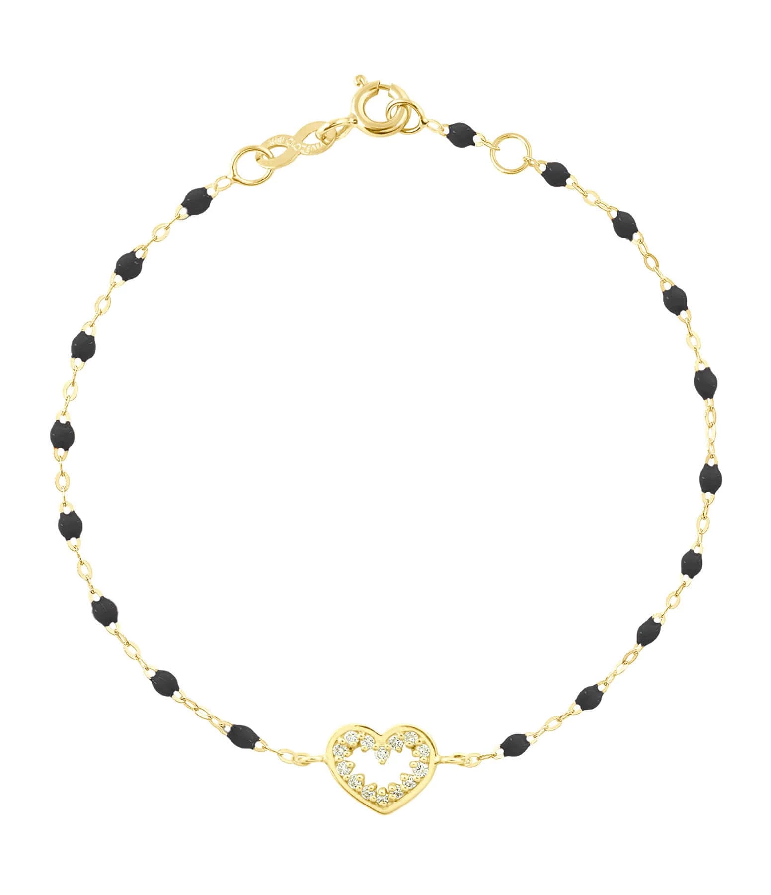 GIGI CLOZEAU Bracelet Résine Cœur Suprême Diamants Or Jaune 3 GIGI CLOZEAU Bracelet Résine Cœur Suprême Diamants Or Jaune – Image 3