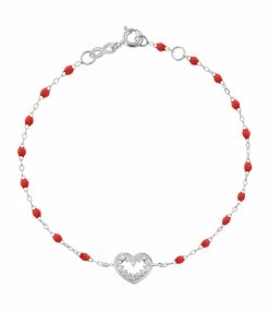 GIGI CLOZEAU Bracelet Résine Cœur Suprême Diamants Or Blanc