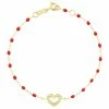GIGI CLOZEAU Bracelet Résine Cœur Suprême Diamants Or Jaune