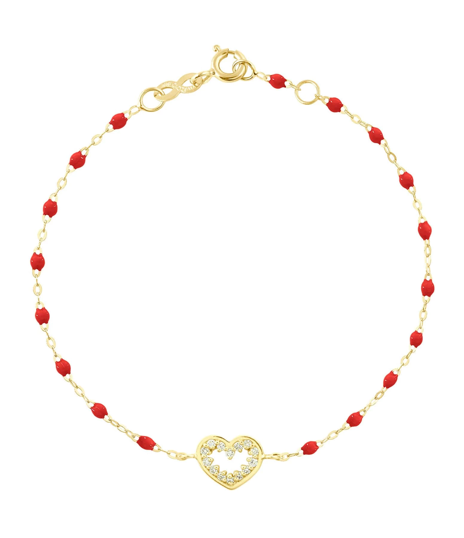 GIGI CLOZEAU Bracelet Résine Cœur Suprême Diamants Or Jaune 1 GIGI CLOZEAU Bracelet Résine Cœur Suprême Diamants Or Jaune