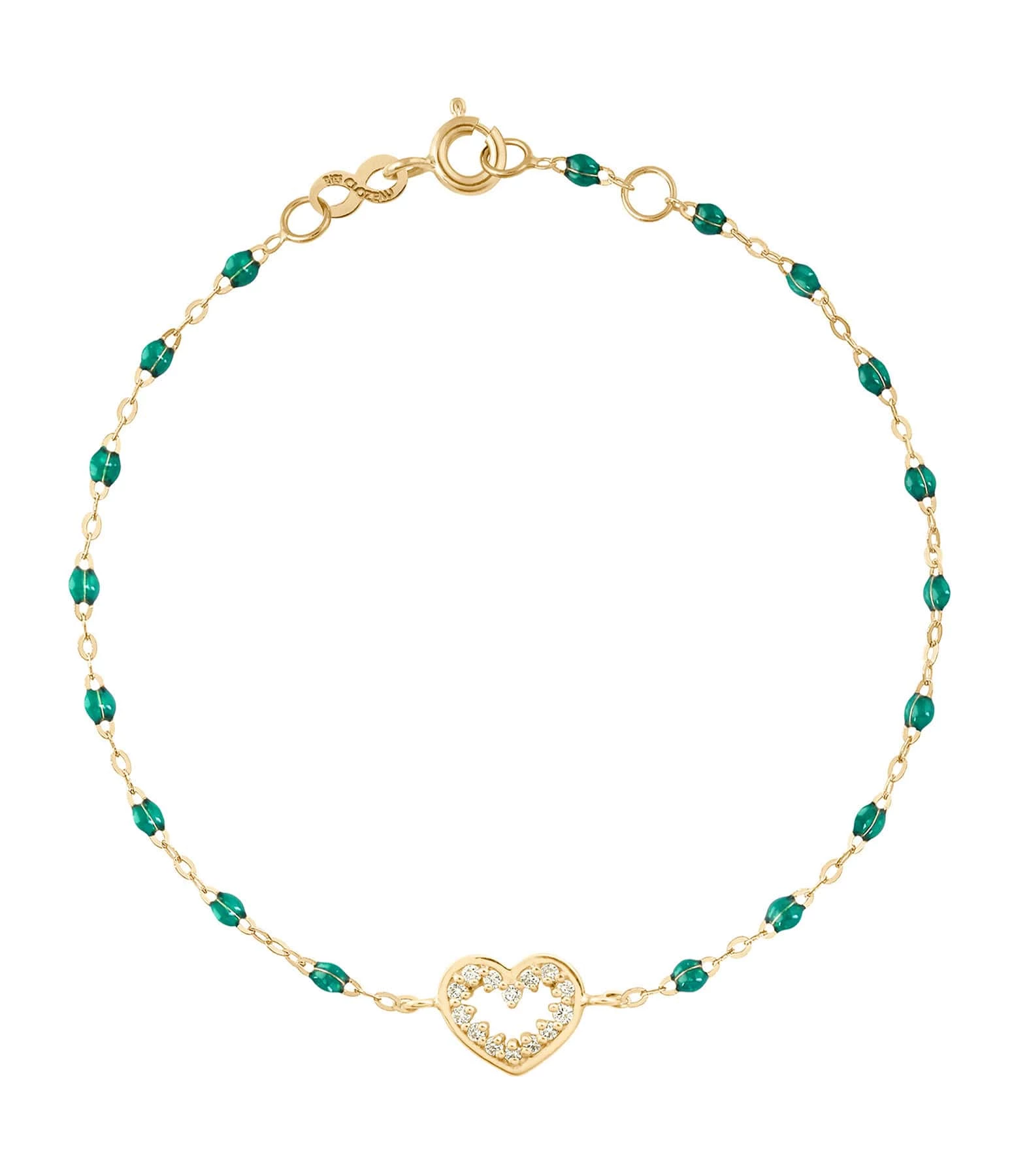 GIGI CLOZEAU Bracelet Résine Cœur Suprême Diamants Or Jaune 2 GIGI CLOZEAU Bracelet Résine Cœur Suprême Diamants Or Jaune – Image 2