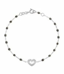 GIGI CLOZEAU Bracelet Résine Cœur Suprême Diamants Or Blanc -COLLIERS Shop b3cs001 57 b