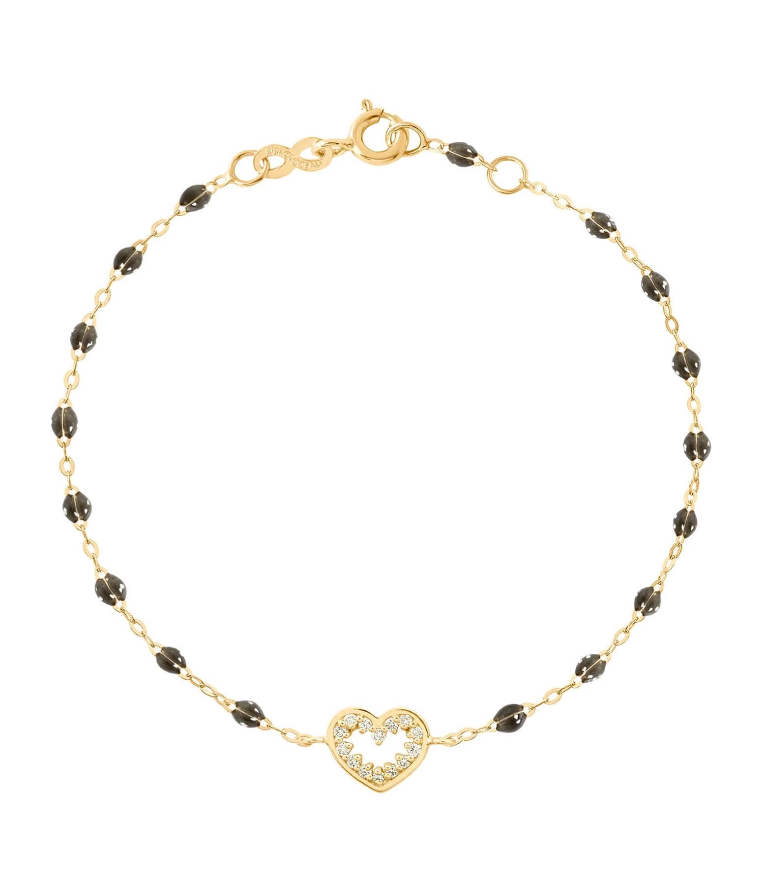 GIGI CLOZEAU Bracelet Résine Cœur Suprême Diamants Or Jaune 6 GIGI CLOZEAU Bracelet Résine Cœur Suprême Diamants Or Jaune – Image 6