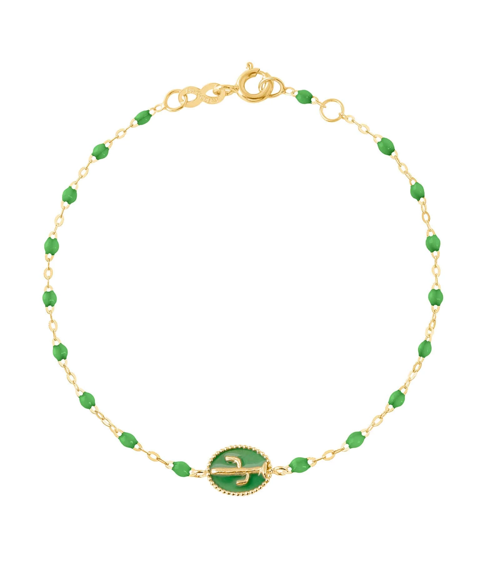 GIGI CLOZEAU Bracelet Cactus Perles Résine Vert Prairie Or Jaune 1 GIGI CLOZEAU Bracelet Cactus Perles Résine Vert Prairie Or Jaune