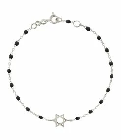 GIGI CLOZEAU Bracelet Étoile De David Perles Résine Or Blanc