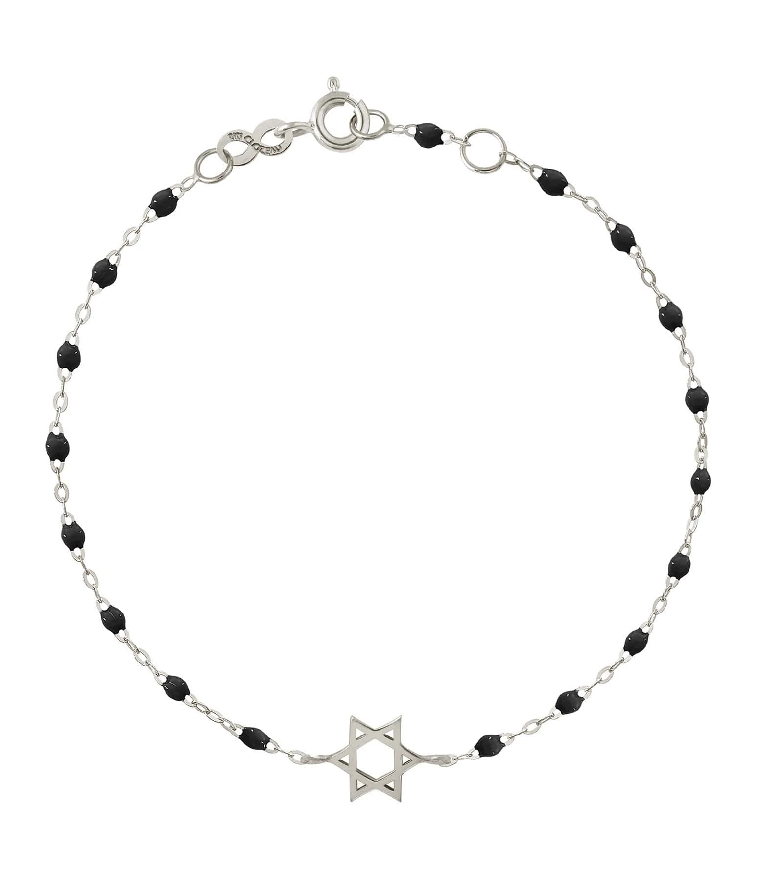 GIGI CLOZEAU Bracelet Étoile De David Perles Résine Or Blanc 1 GIGI CLOZEAU Bracelet Étoile De David Perles Résine Or Blanc