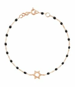GIGI CLOZEAU Bracelet Étoile De David Perles Résine Or Rose