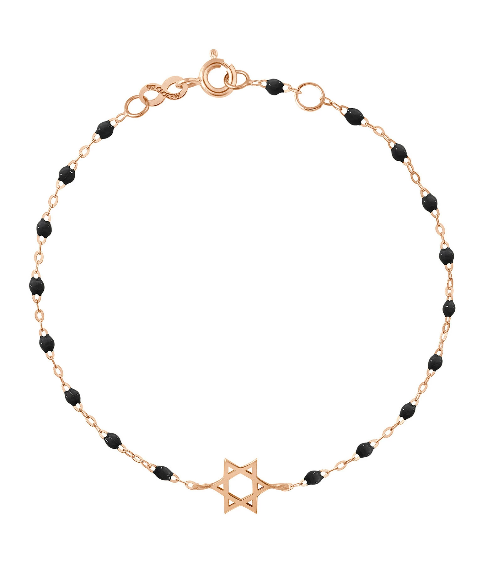 GIGI CLOZEAU Bracelet Étoile De David Perles Résine Or Rose 1 GIGI CLOZEAU Bracelet Étoile De David Perles Résine Or Rose