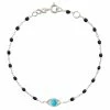 GIGI CLOZEAU Bracelet Eye Soirée Résine Turquoise Diamants Or Blanc