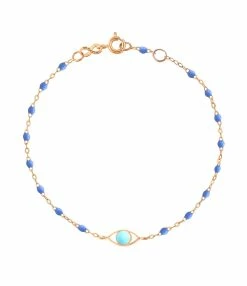 GIGI CLOZEAU Bracelet Voyage Œil Turquoise Résine Bleu Or