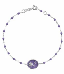 GIGI CLOZEAU Bracelet Rose Voyage Résine Or Blanc