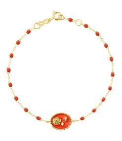 GIGI CLOZEAU Bracelet Rose Voyage Résine Or Jaune