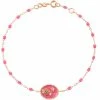 GIGI CLOZEAU Bracelet Rose Voyage Résine Or Rose