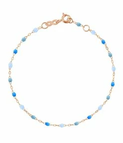 GIGI CLOZEAU Bracelet Perles Résine Bleu Or Rose, Exclusivité Lulli