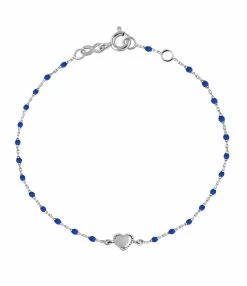 GIGI CLOZEAU Bracelet Mini Perles Résine Lucky Cœur Or Blanc