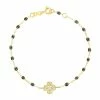 GIGI CLOZEAU Bracelet Résine Lucky Trèfle Diamants Or Jaune