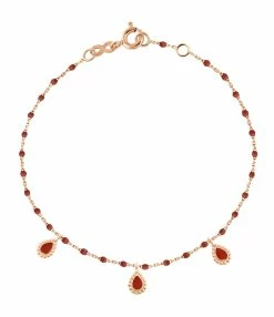 GIGI CLOZEAU Bracelet Mini Perles Résine 3 Lucky Cachemire Or Rose