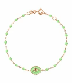 GIGI CLOZEAU Bracelet Poisson Ange Perles Résine Or Rose