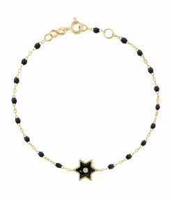 GIGI CLOZEAU Bracelet Étoile Perles Résine Diamants Or Jaune