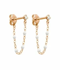 GIGI CLOZEAU Boucles D'oreilles Pendantes Suprême Diamant Or Rose