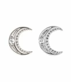GIGI CLOZEAU Boucles D'oreilles Lune Or Diamants -COLLIERS Shop b4lu002g 1