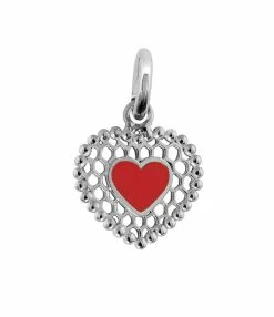 GIGI CLOZEAU Pendentif Cœur Dentelle Résine Or Blanc -COLLIERS Shop b5bc001b31