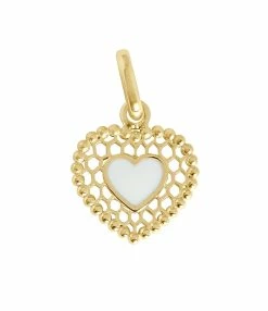 GIGI CLOZEAU Pendentif Cœur Dentelle Résine Or Jaune