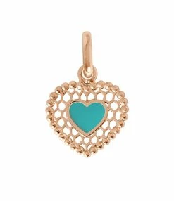GIGI CLOZEAU Pendentif Cœur Dentelle Résine Or Rose