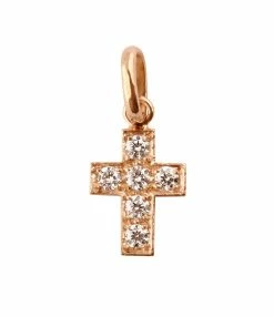 GIGI CLOZEAU Pendentif Croix Diamants Or