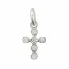 GIGI CLOZEAU Pendentif Croix Perlée Résine Diamants Or Blanc