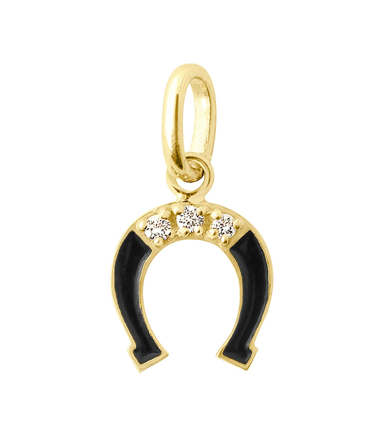 GIGI CLOZEAU Pendentif Résine Fer à Cheval Diamants Or Jaune 2 GIGI CLOZEAU Pendentif Résine Fer à Cheval Diamants Or Jaune – Image 2