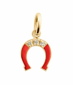 GIGI CLOZEAU Pendentif Résine Fer à Cheval Diamants Or Jaune