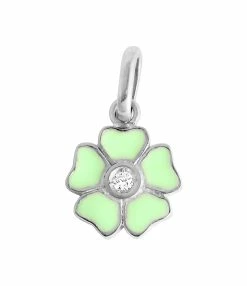GIGI CLOZEAU Pendentif Résine Fleur Diamant Or Blanc