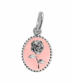 GIGI CLOZEAU Pendentif Rose Voyage Résine Or Blanc