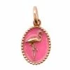 GIGI CLOZEAU Pendentif Médaille Flamant Résine Or Rose