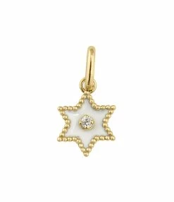 GIGI CLOZEAU Pendentif Étoile Résine Diamants Or Jaune