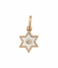 GIGI CLOZEAU Pendentif Étoile Résine Diamants Or Rose