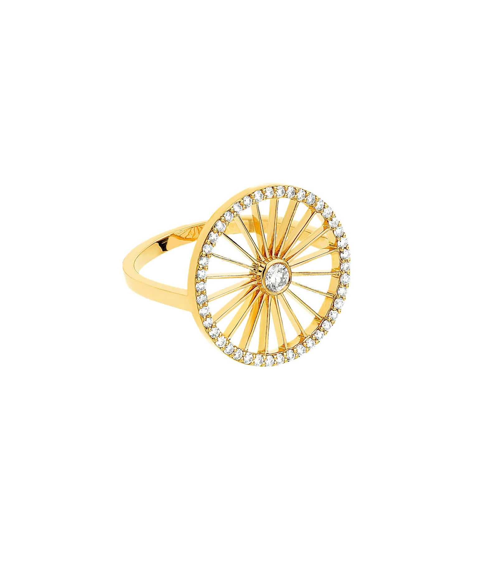 NAVA JOAILLERIE Bague Cheyenne Ronde Diamants Or Jaune 1 NAVA JOAILLERIE Bague Cheyenne Ronde Diamants Or Jaune