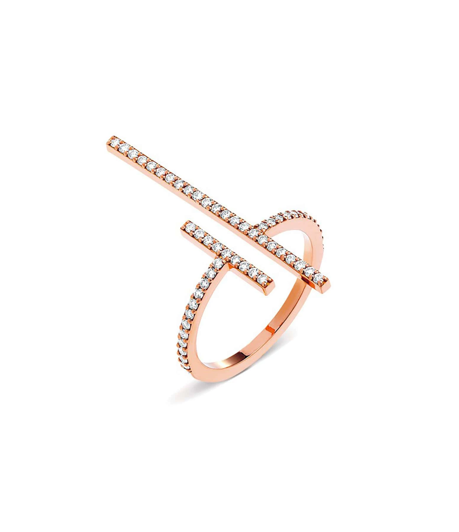 NAVA JOAILLERIE Bague Hash Ouverte Diamants Or Rose 1 NAVA JOAILLERIE Bague Hash Ouverte Diamants Or Rose