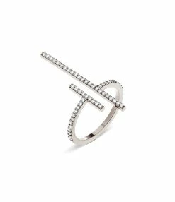 NAVA JOAILLERIE Bague Hash Ouverte Diamants Or Blanc