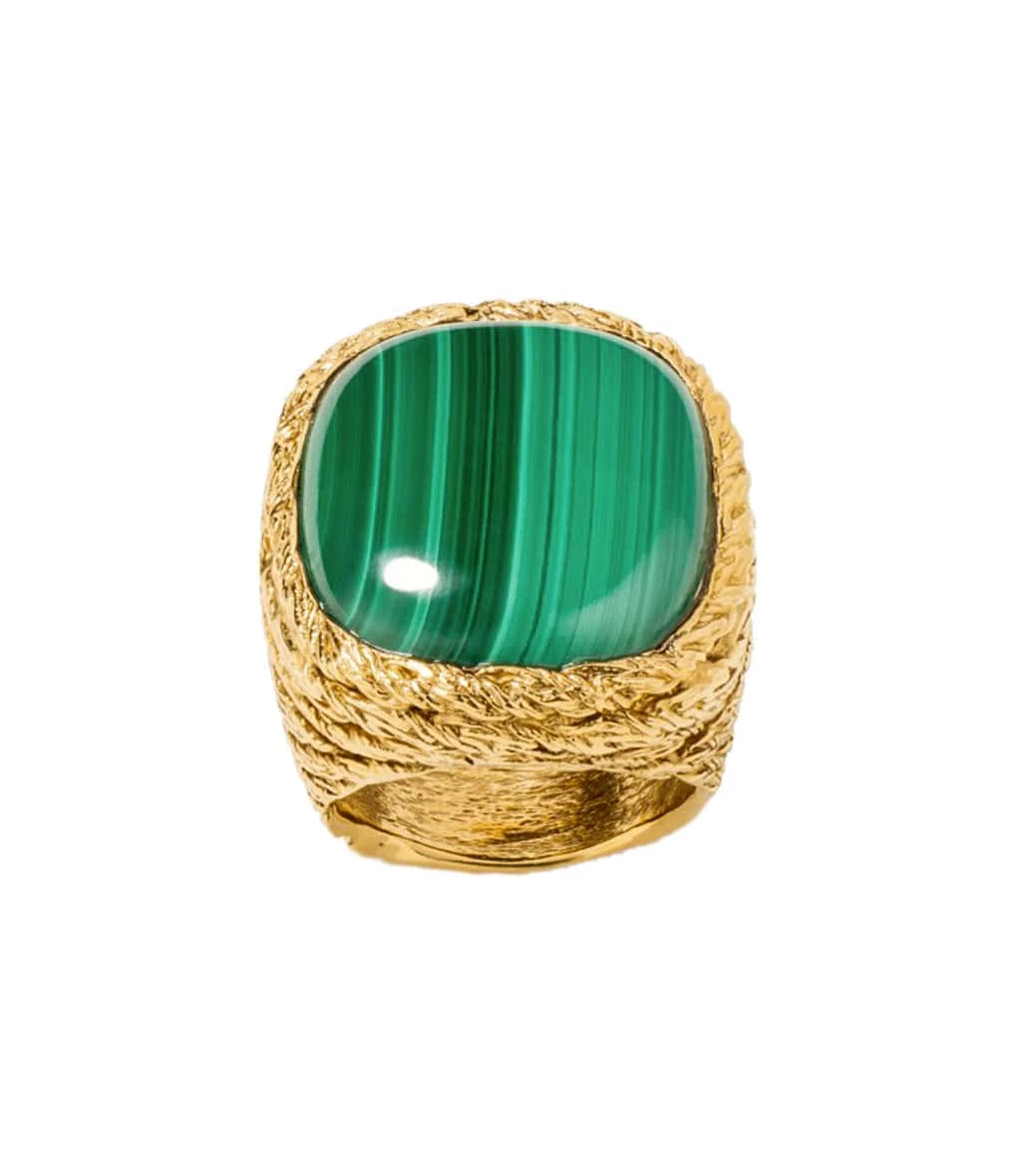 Aurélie Bidermann Chevalière Miki Malachite 1 Aurélie Bidermann Chevalière Miki Malachite