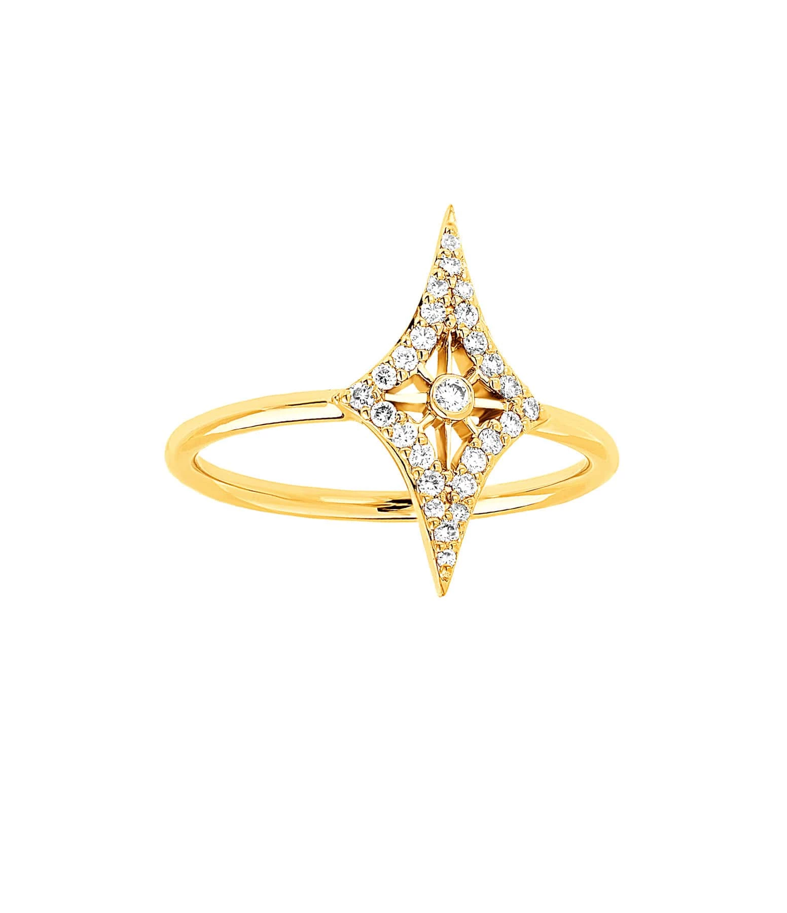 NAVA JOAILLERIE Bague Mini-Cheyenne Losange Diamants Or Jaune 1 NAVA JOAILLERIE Bague Mini-Cheyenne Losange Diamants Or Jaune