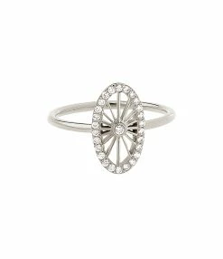 NAVA JOAILLERIE Bague Mini-Cheyenne Ovale Diamants Or Blanc