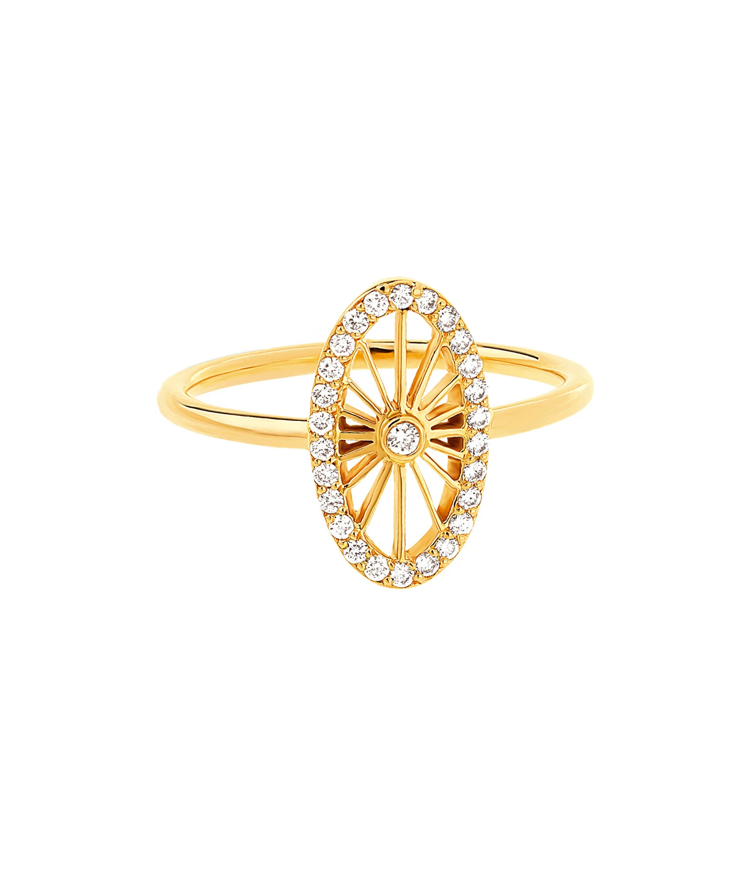 NAVA JOAILLERIE Bague Mini-Cheyenne Ovale Diamants Or Jaune 1 NAVA JOAILLERIE Bague Mini-Cheyenne Ovale Diamants Or Jaune