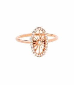 NAVA JOAILLERIE Bague Mini-Cheyenne Ovale Diamants Or Rose