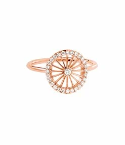 NAVA JOAILLERIE Bague Mini-Cheyenne Ronde Diamants Or Rose