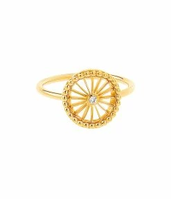 NAVA JOAILLERIE Bague Mini-Cheyenne Ronde Diamant Or Jaune
