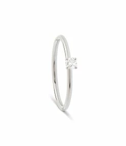 NAVA JOAILLERIE Bague Solitaire Chou Diamant Blanc Or Blanc