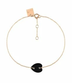 Ginette NY Bracelet Angèle Mini Cœur Or Rose Onyx