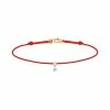 LA BRUNE & LA BLONDE Bracelet BB Diamant Brillant Cordon Rouge Or Rose